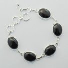 Beautiful BLACK ONYX 18gms Sterling Silver Jewelry Bracelet Sz-7.25" BA-16L2