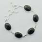 Beautiful BLACK ONYX 18gms Sterling Silver Jewelry Bracelet Sz-7.25" BA-16L2