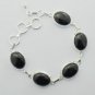 Beautiful BLACK ONYX 18gms Sterling Silver Jewelry Bracelet Sz-7.25" BA-16L2