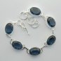 Wonderful BLUE QUARTZ IOLITE Sterling Silver Jewelry Bracelet Sz-7.25" BA-15L6