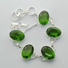 PERIDOT QUARTZ Luxury Stylish  Sterling Silver Jewelry Bracelet Sz-7.25" BA-14L6