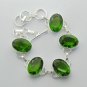 PERIDOT QUARTZ Luxury Stylish  Sterling Silver Jewelry Bracelet Sz-7.25" BA-14L6