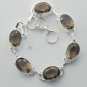 Fabulous SMOKY QUARTZ Sterling Silver Artisan Jewelry Bracelet Sz-7.25" BA-13L6