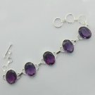 AMETHYST Gorgeous 925 Sterling Silver Handmade Jewelry Bracelet Sz-7.25" BA-11L6