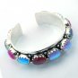 Gorgeous ALEXI FIRE QUARTZ  925  Silver Jewelry Multicolor Bangle / Cuff BA-09L5
