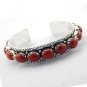 Very Beautiful CORAL Handmade Antique 925 Silver Jewelry Bangle / Cuff BA-08L5