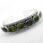 Dressy Handcrafted PERIDOT HYDRO Sterling Silver Jewelry Bangle / Cuff BA-05L5