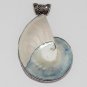 3" Large Shell Ammonite 48gm  925 Sterling Silver Artisan Jewelry Pendant P-20L5