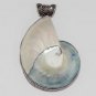 3" Large Shell Ammonite 48gm  925 Sterling Silver Artisan Jewelry Pendant P-20L5