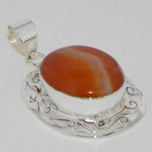2" Nice Red Agate Quartz Handmade Jewelry Pendant 925 Sterling Silver P-18L5