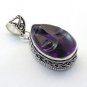 Handmade Amethyst Face Carving .925 Silver Jewelry Pendant P-25 L5