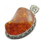 Genuine AMBER Handcrafted Artisan .925 Silver Jewelry Gemstone Pendant P-1119 L5