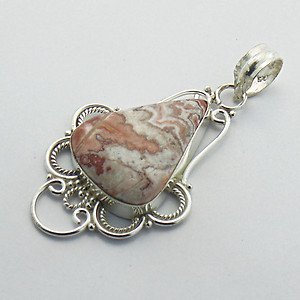 Nice Crazy Lace Agate Artisan .925 Silver Jewelry Gemstone Pendant P-1118 L5