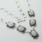 Stunning Rainbow Moonstone 925 Silver Jewelry Necklace 19" Adjustable N-31L1