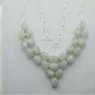 Lovely Genuine Rainbow Moonstone Silver Jewelry Necklace 22" Adjustable N-29L4