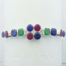 Elegant Ruby Emerald Blue Sapphire 925 Silver Jewelry Bracelet Sz-7.25" BR-29L8