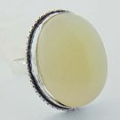Beautiful White Onyx Handmade 925 Sterling Silver Jewelry Ring Sz-8 R-81L1