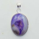 Nice Purple Agate Drusy Artisan 925 Sterling Silver Jewelry Pendant  P-1111L1
