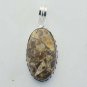 Genuine Handcrafted Jewelry Pendant Sterling Silver Turritella Agate P-1112L1