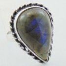 Stunning Labradorite Handmade Jewelry Ring 925 Sterling Silver Sz-8 R-80L1