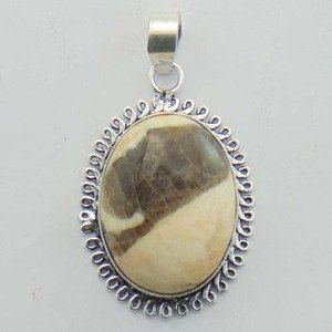 Fabulous PEANUT WOOD JASPER 925 Silver Gemstone Jewelry Artisan Pendant P-1071L1