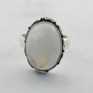 Lovely Rainbow Moonstoe & Sterling 925 Silver HANDMADE Ring Sz-7.5  R-1009L5