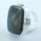 11.25gms Real LABRADORITE & Sterling 925 Silver HANDMADE Ring Sz-6  DTR-1008LT5
