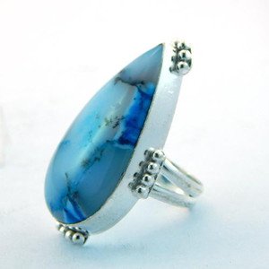 Jewelry Ring Handmade With Dendritic Agate .925 Sterling Silver Sz-7 R-56L5