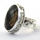 Handcrafted Smokey Quartz  .925 Sterling Silver Jewelry Ring Sz-9.5 R-46L5