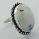 Genuine DENDRITIC OPAL HANDMADE Jewelry Ring 925 Silver Sz-6 R-75L1