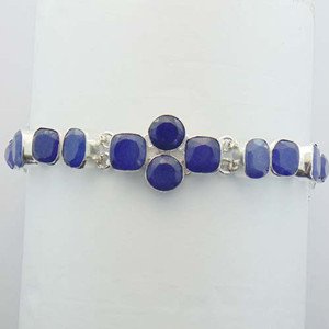 Blue Sapphire Lovely Handmade Silver Jewelry Bracelet Sz-7" BA-32L1