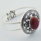 Natural Red onyx Handmade Silver Jewelry Bangle / Cuff BA-1028L1