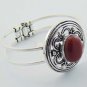 Natural Red onyx Handmade Silver Jewelry Bangle / Cuff BA-1028L1