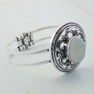 Elegant lovely Bangle / Cuff  with White Onyx Sterling Silver Jewelry BA-27L1