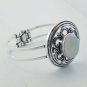 Elegant lovely Bangle / Cuff  with White Onyx Sterling Silver Jewelry BA-27L1