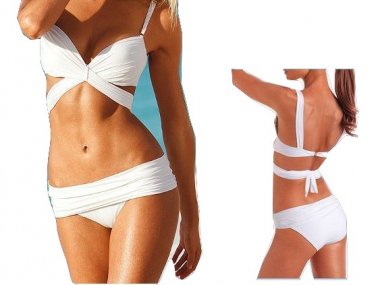 VS Draped Top Women Push Up Padded Swimwear Swimsuit Triangle Bind Maillot Bikini Bathing Suit