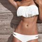 Girl Lady Tassel Padded Boho Fringe Top Strapless Bikini Swimwear Sexy Swimsuit Top and Bottoms