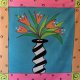 Striped Vase hand painted shower curtain