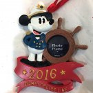 Disney Cruise Line 2016 Captain Mickey Mouse Photo Frame Ornament NEW