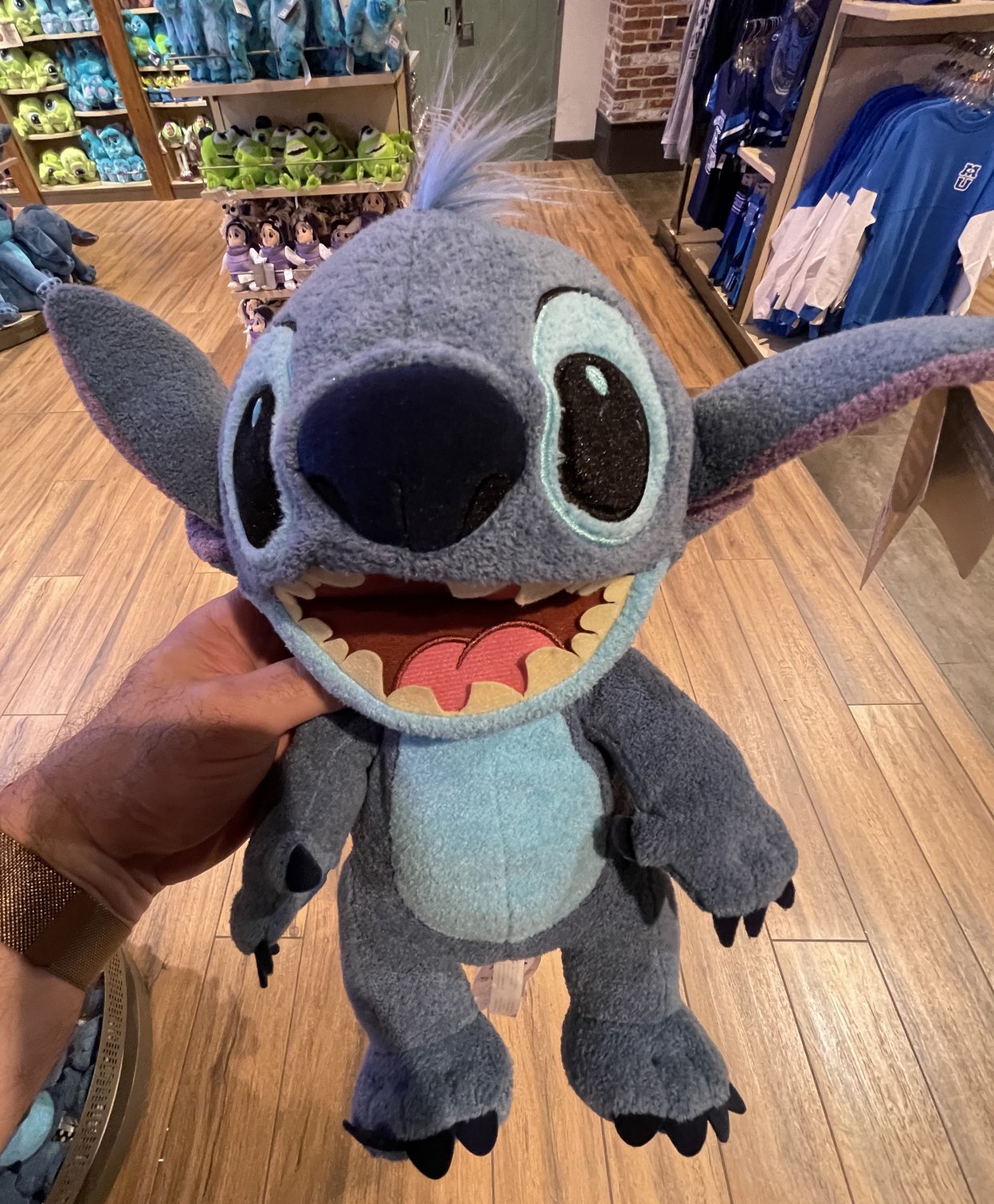 stitch plush in pouch