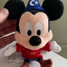Disney Parks Sorcerer Mickey Mouse Plush Keychain Purse Hanger Key Chain NEW
