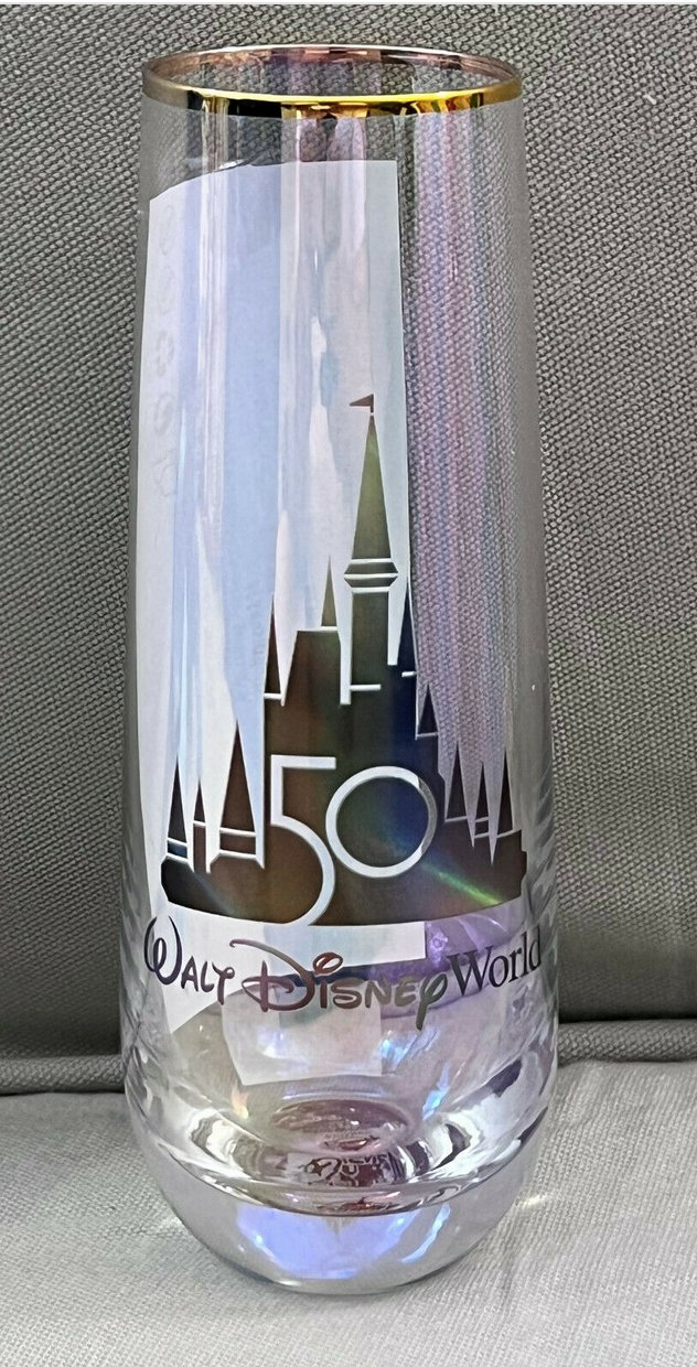 Walt Disney World 50th Anniversary Castle Irridescent Glass NEW