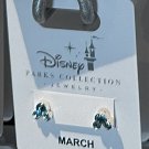Disney Parks Mickey Mouse Faux Gem Crystal April Birthstone Earrings Silver Tone