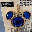 Disney Parks September Faux Sapphire Birthstone Keychain NEW