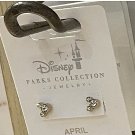 Disney Parks Mickey Mouse Faux Crystal April Birthstone Earrings Gold Color