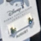 Disney Parks Mickey Mouse Faux Peridot August Birthstone Earrings Gold Color
