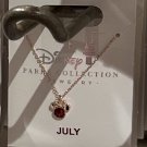 Disney Parks Minnie Mouse Faux Ruby July Birthstone Necklace Gold Color NEW
