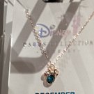 Disney Parks Minnie Mouse Faux Zircon December Birthstone Necklace Gold Color