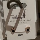Disney Parks Minnie Mouse Faux Emerald May Birthstone Stud Earrings Gold Color
