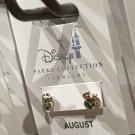 Disney Parks Minnie Mouse Faux Peridot August Birthstone Earrings Gold Color